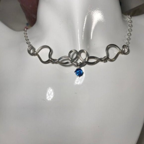 Ice Blue Topaz Sterling Silver Necklace- The Pixie Dust Necklace - Picture 2 of 6